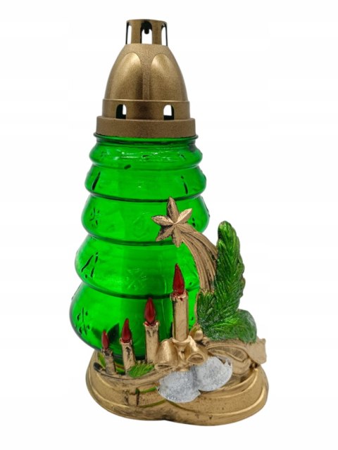 ZNICZ ŚWIĄTECZNY CHOINKA ZŁOTA Gwiazdka ŚWIECA BOŻE NARODZENIE ŚWIECZNIK