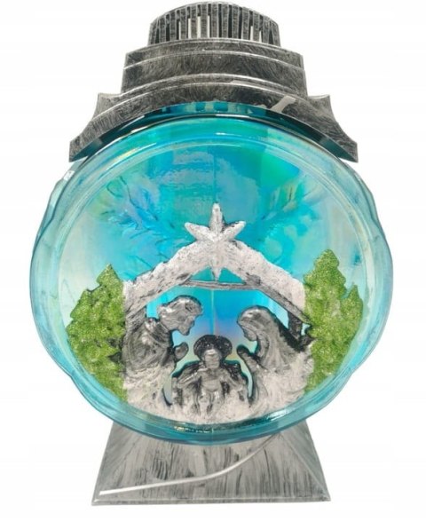 ZNICZ ŚWIĄTECZNY NIEBIESKA CHOINKA SZOPKA TURKUSOWY ZNICZ BOŻE NARODZENIE