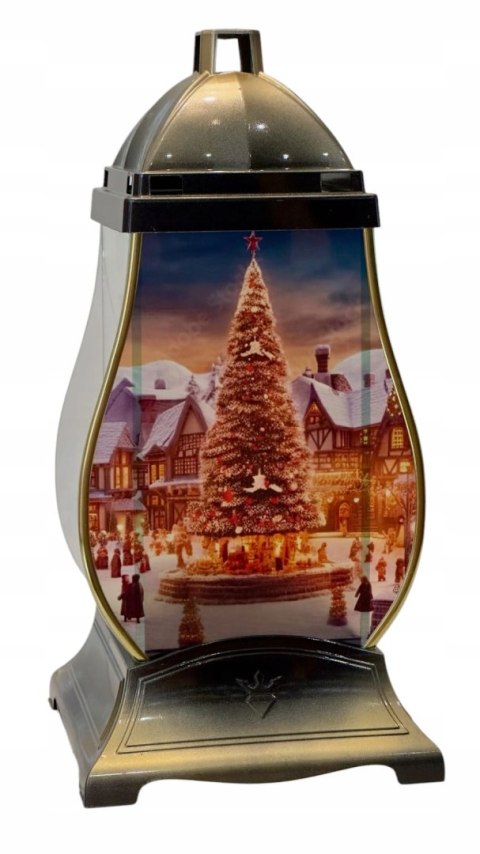 ZNICZ SZKLANA KAPLICZKA ZŁOTA CHOINKA ŚWIĄTECZNA ZNICZ ŚWIĄTECZNY LAMPION