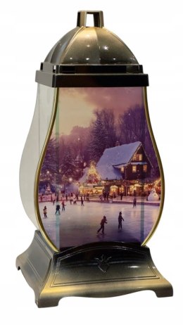 ZNICZ SZKLANA KAPLICZKA ZNICZ ŚWIĄTECZNY MIASTECZKO ŚWIĄTECZNE LODOWISKO