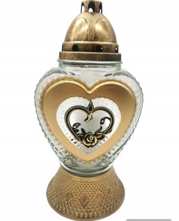 ZNICZ ZNICZE ZŁOTE SREBRNE SERCE DUŻY MASYWNY LAMPION HEART
