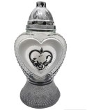 ZNICZ ZNICZE ZŁOTE SREBRNE SERCE DUŻY MASYWNY LAMPION HEART