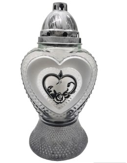 ZNICZ ZNICZE ZŁOTE SREBRNE SERCE DUŻY MASYWNY LAMPION HEART