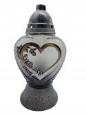 ZNICZ ZNICZE ZŁOTE SREBRNE SERCE DUŻY MASYWNY LAMPION HEART