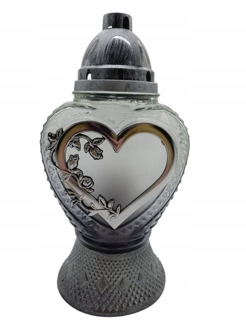 ZNICZ ZNICZE ZŁOTE SREBRNE SERCE DUŻY MASYWNY LAMPION HEART