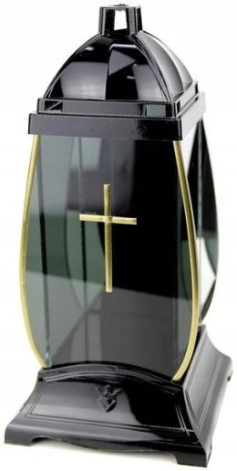 Znicz czarna KAPLICZKA LUSTRZANA 4D REFLEX SZKŁO MIRROR