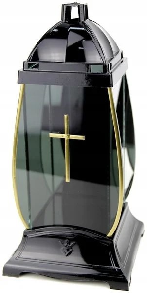 Znicz czarna KAPLICZKA LUSTRZANA 4D REFLEX SZKŁO MIRROR