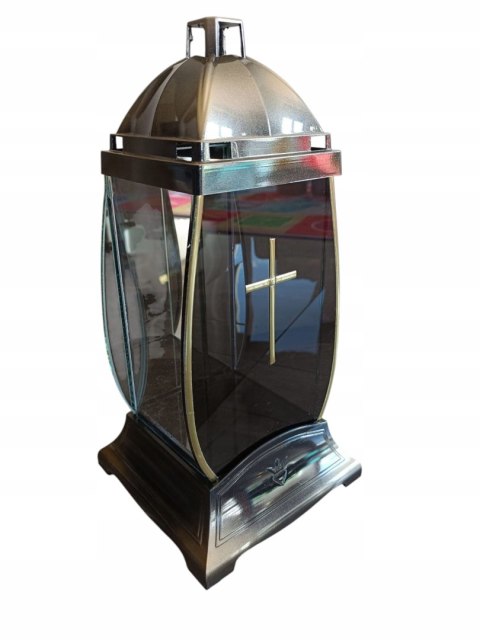 Znicz czarna KAPLICZKA LUSTRZANA 4D REFLEX SZKŁO MIRROR